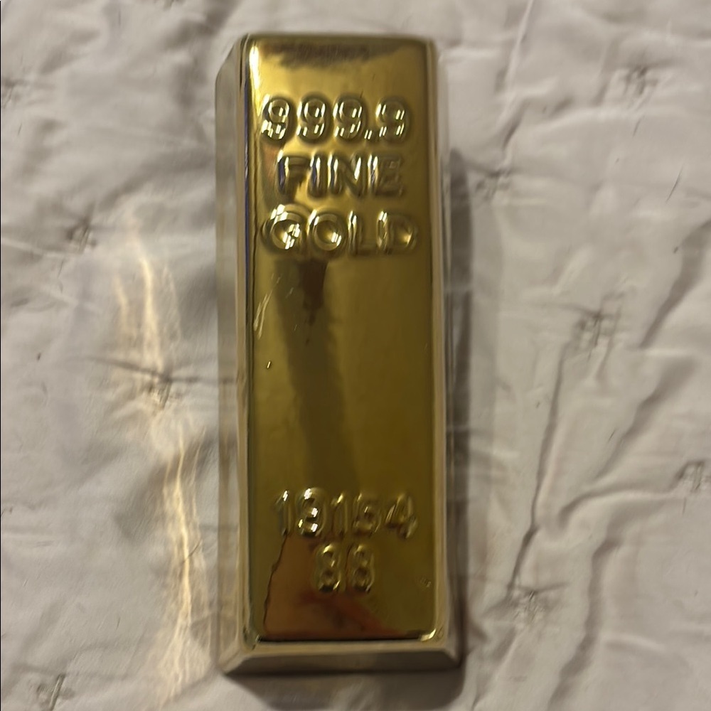 Gold Bar Replica piggy bank ceramic